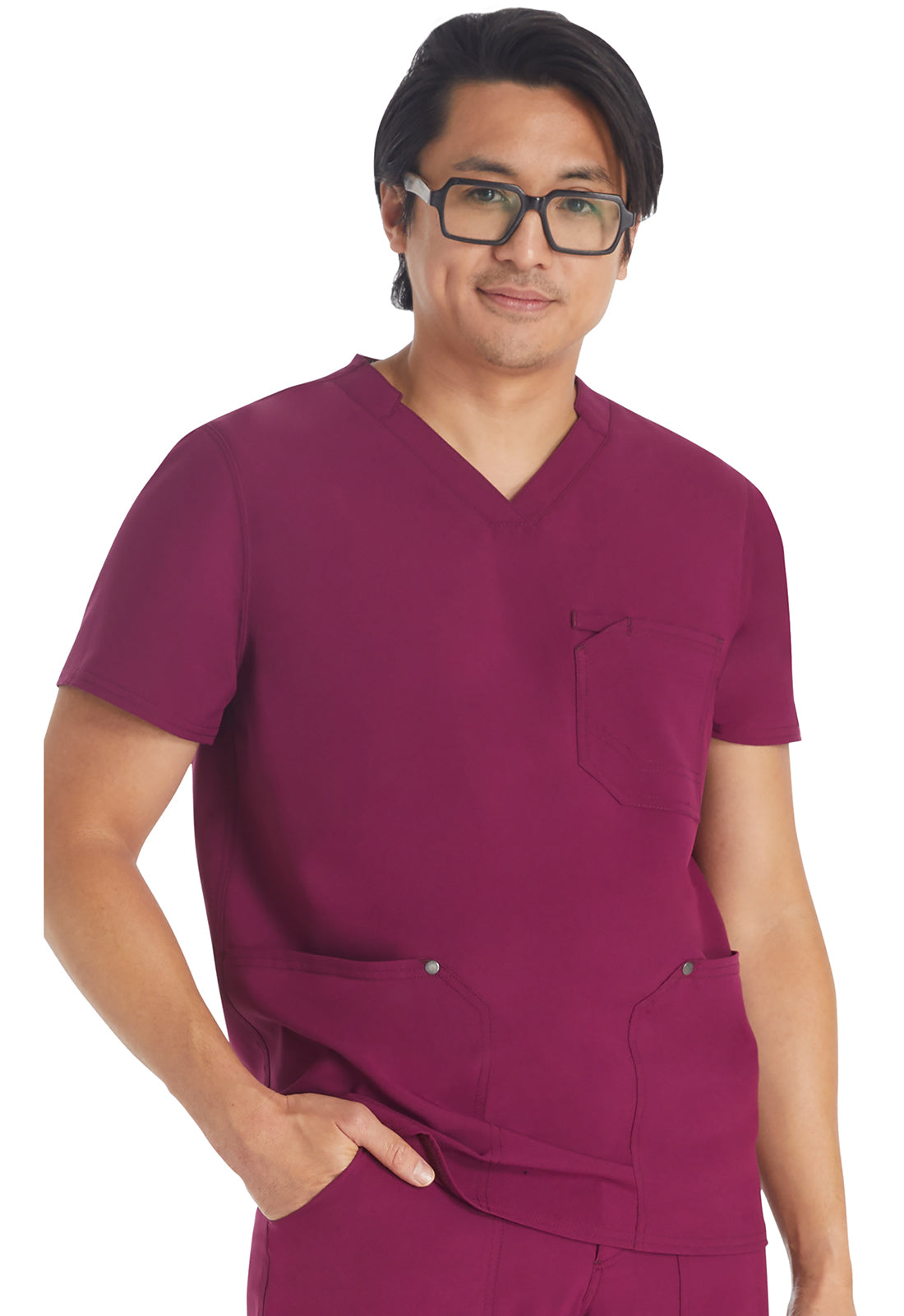 Men's Men's V-neck Top - Wine